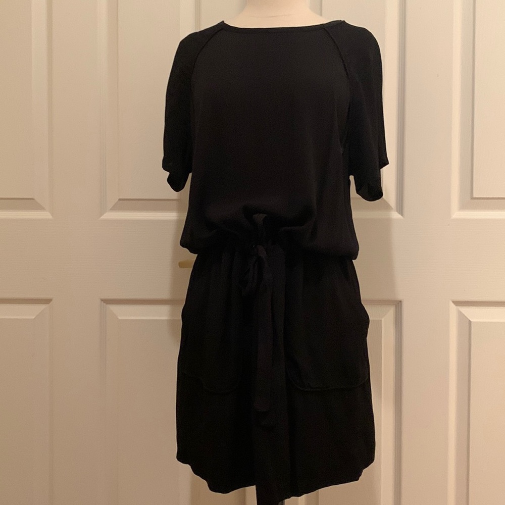 Monrow Twill Pocket Dress with Waist Drawcord • Size L